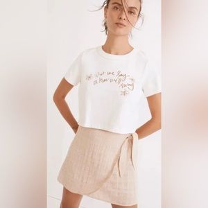 MADEWELL COVERUP SKIRT WRAP TAN CREAM SMALL